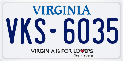 VA license plate VKS6035