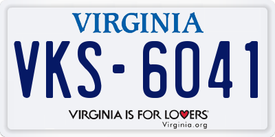 VA license plate VKS6041