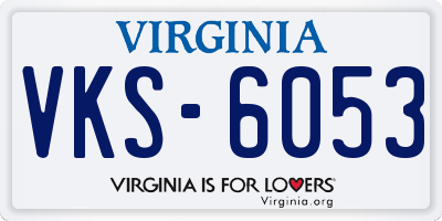 VA license plate VKS6053