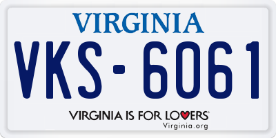 VA license plate VKS6061