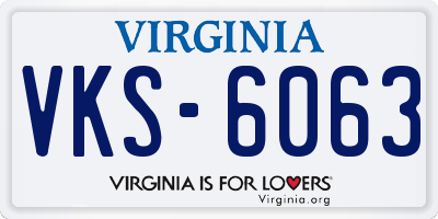 VA license plate VKS6063