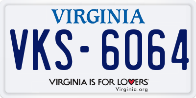 VA license plate VKS6064