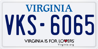 VA license plate VKS6065