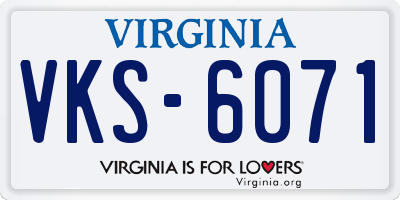 VA license plate VKS6071