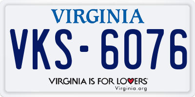 VA license plate VKS6076