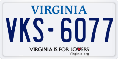 VA license plate VKS6077