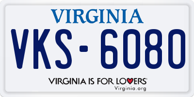 VA license plate VKS6080