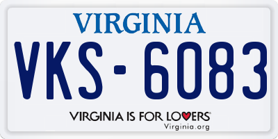 VA license plate VKS6083