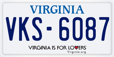 VA license plate VKS6087