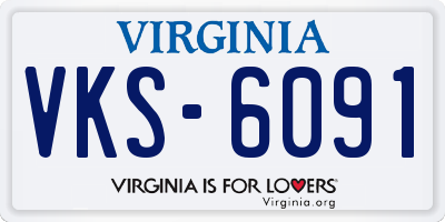 VA license plate VKS6091