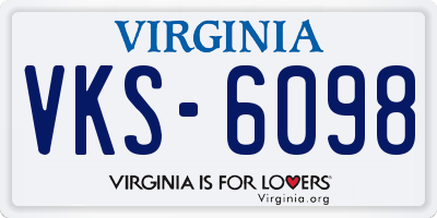 VA license plate VKS6098