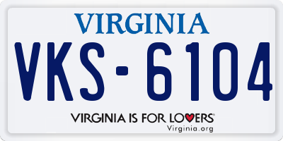 VA license plate VKS6104