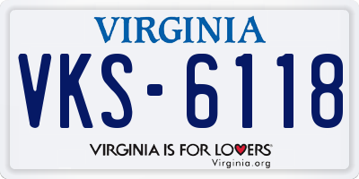 VA license plate VKS6118