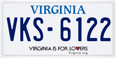 VA license plate VKS6122