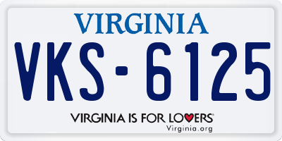 VA license plate VKS6125