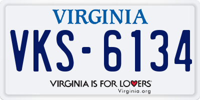 VA license plate VKS6134