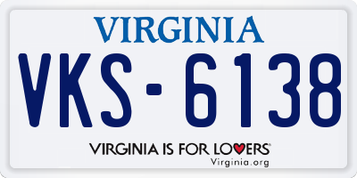 VA license plate VKS6138