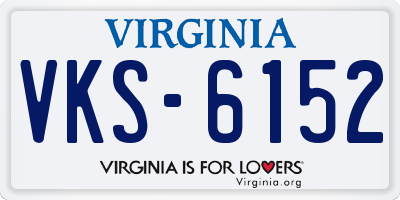 VA license plate VKS6152