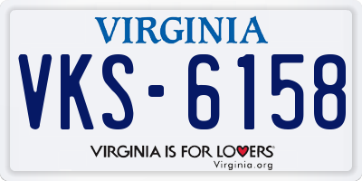 VA license plate VKS6158