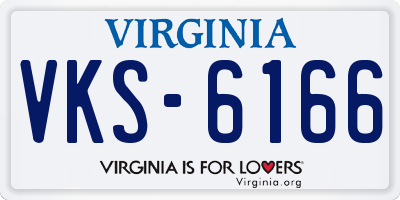 VA license plate VKS6166