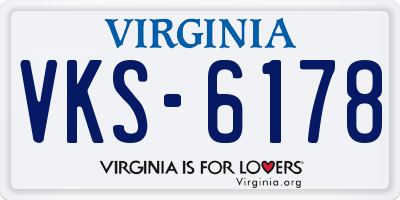VA license plate VKS6178