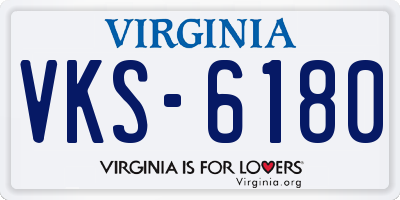 VA license plate VKS6180