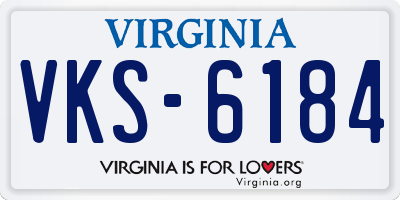 VA license plate VKS6184