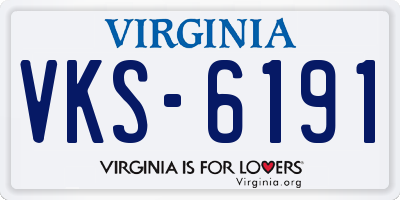 VA license plate VKS6191