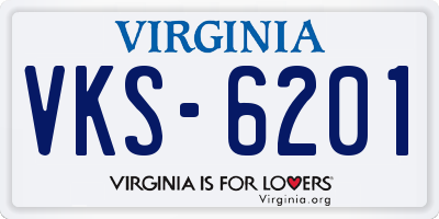 VA license plate VKS6201