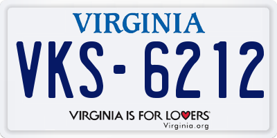 VA license plate VKS6212