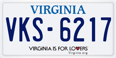 VA license plate VKS6217