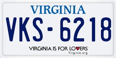 VA license plate VKS6218