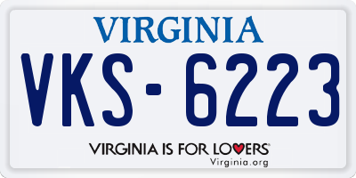VA license plate VKS6223