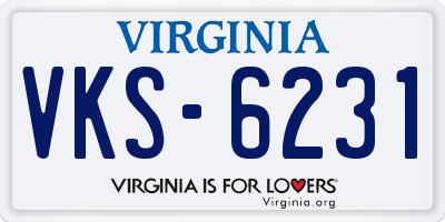 VA license plate VKS6231