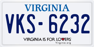 VA license plate VKS6232