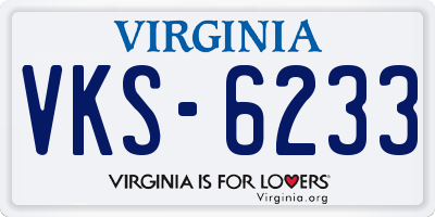 VA license plate VKS6233