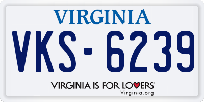VA license plate VKS6239