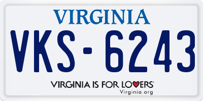 VA license plate VKS6243