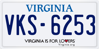 VA license plate VKS6253