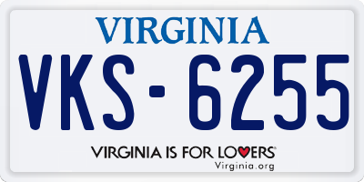 VA license plate VKS6255