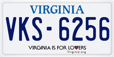 VA license plate VKS6256