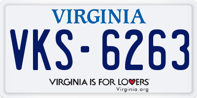 VA license plate VKS6263