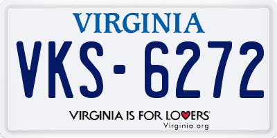 VA license plate VKS6272