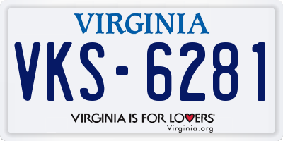 VA license plate VKS6281