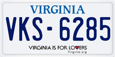 VA license plate VKS6285