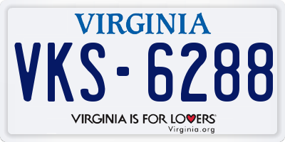 VA license plate VKS6288