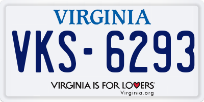 VA license plate VKS6293