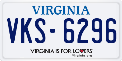 VA license plate VKS6296