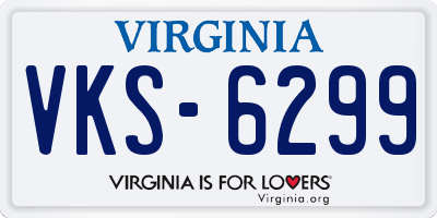 VA license plate VKS6299