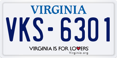 VA license plate VKS6301